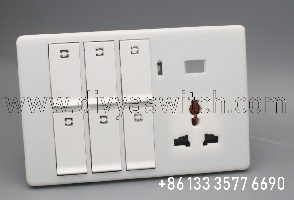 6 gang switch and MF socket and indicatory with dimmer provision for Nepal Bangladesh <a href=https://divyaswitch.com/Wall-switch-manufacturer.html target='_blank'>Wall switch</a> socket.jpg