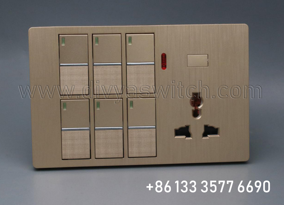 Newly designed nepal standard power switch 6 groups white push button wall switch.jpg